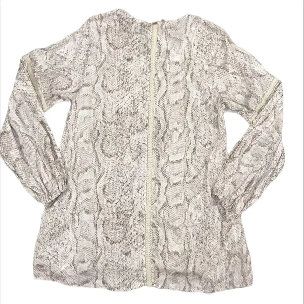 Anthropologie Mini Dress Tunic Coverup Camilla Snake Print Crochet Henley NEW M - Picture 6 of 16